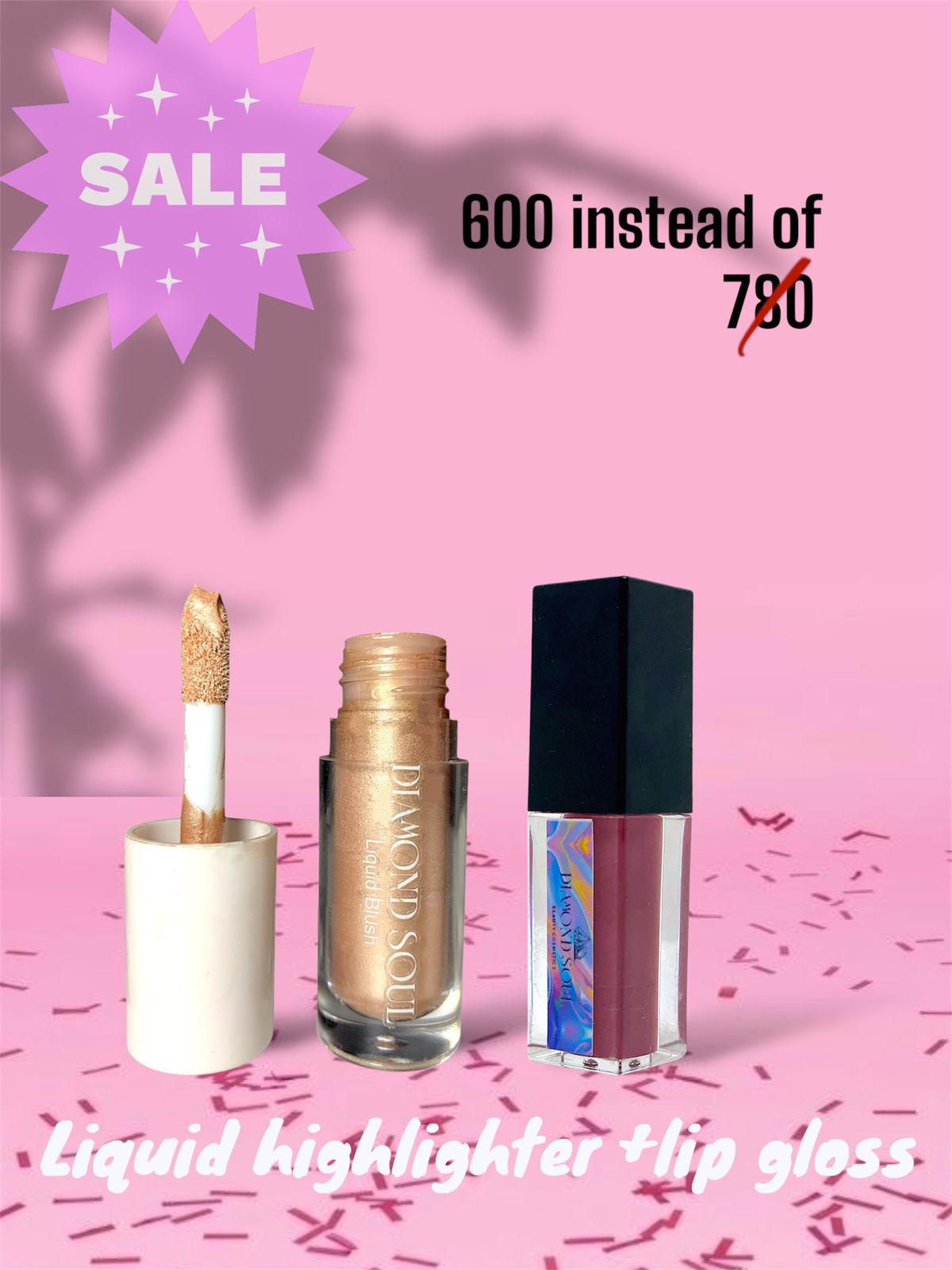 Highlighter + lip gloss